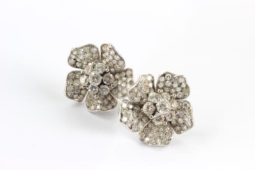 Diamond cluster earrings.