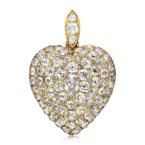 Victorian diamond heart shaped pendant locket