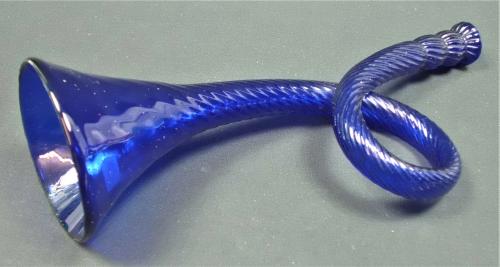 blue glass hunting horn