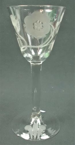 rare plain stem wine glass