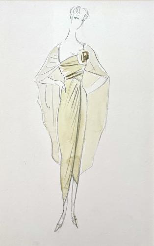 Cecil Beaton - Design for a Pale Yellow Evening Gown