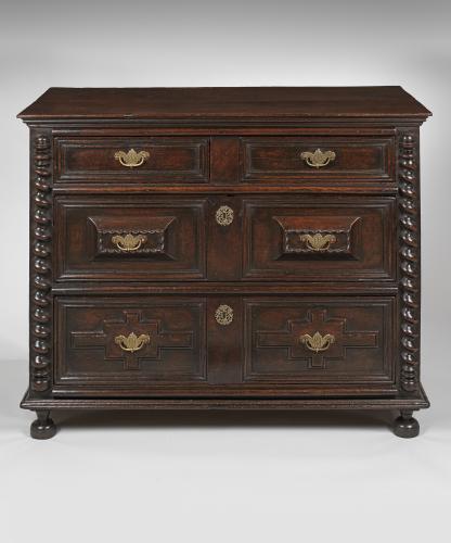 Charles II oak chest of drawers