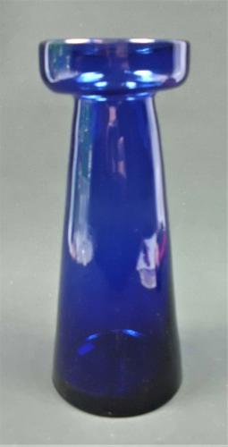 blue glass bulb vase