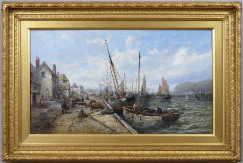 Seascape oil painting of Douglas Harbour by William Edward Webb
