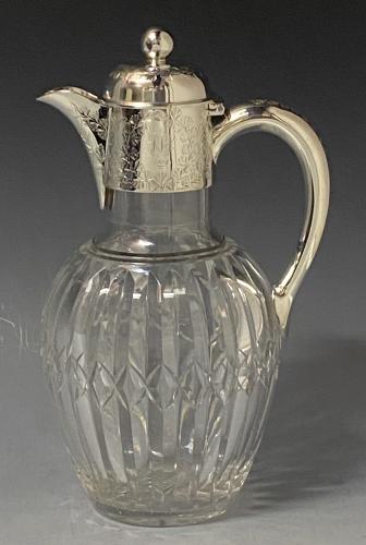 Victorian Silver claret jug 1891 Martin Hall and Co