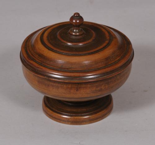 S/5427 Antique Treen 19th Century Swedish Sycamore Spice Pot