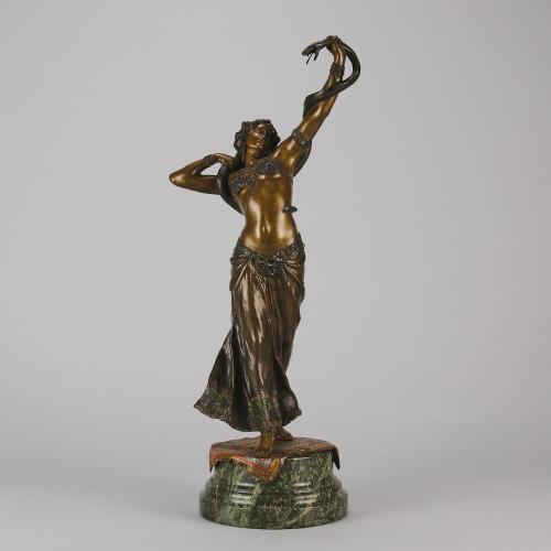 Austrian Cold Painted Bronze entitled "Snake Dancer" by Franz Bergman