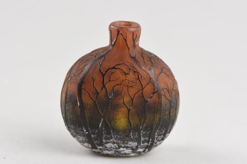 Daum Winter landscape miniature vase