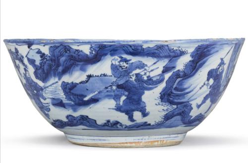 Rare and Fine Chinese Ming Blue and White Kraak Bowl
