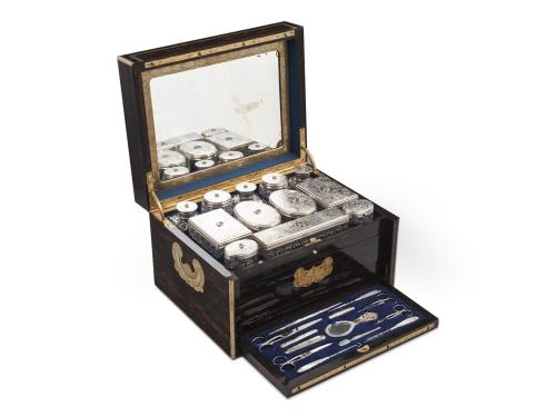 Antique Coromandel Silver Vanity Box