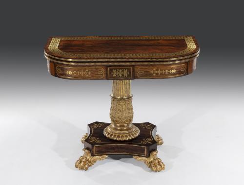 Regency Rosewood and Giltwood Games Table