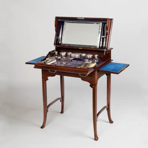 Edwardian Silver-Fitted Dressing Table