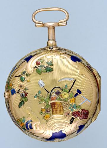Gold and Enamel Quarter Repeating French Verge