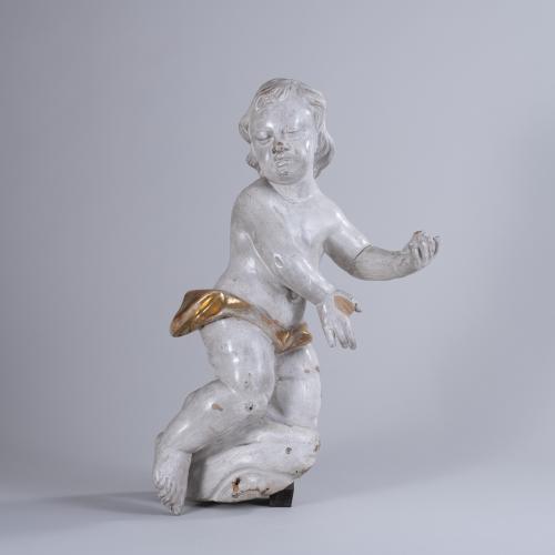 Large 17th Century Baroque Wooden Putto