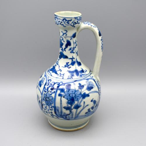 Blue and White Octopus Design Ewer