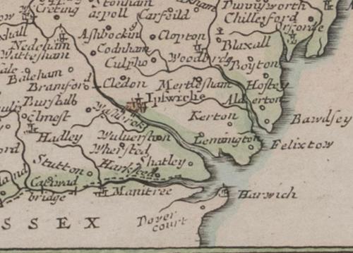 Map of Suffolk, circa 1800