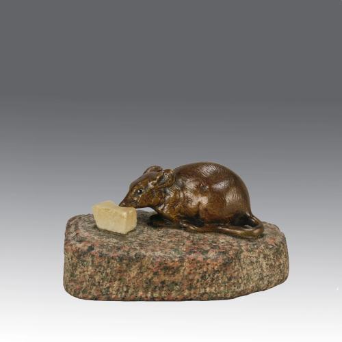 Early 20th Century French Bronze 'Mouse And Cheese'
