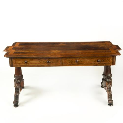 Anglo Indian rosewood end support library table
