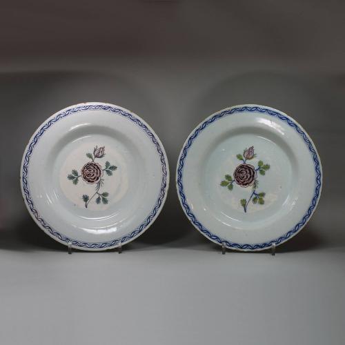 Pair of Dutch Delft plates