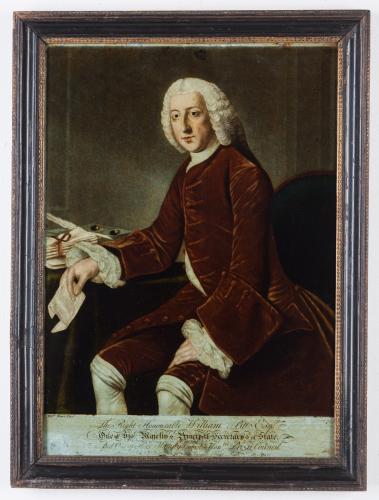 Reverse Painted Glass Picture of William Pitt