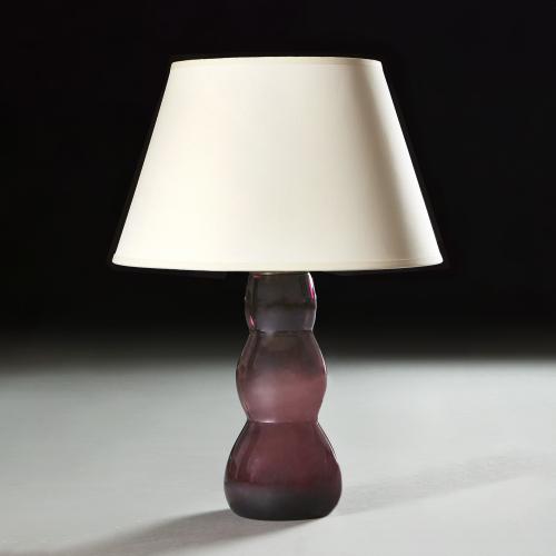 A French Triple Gourd Art Glass Vase as a Lamp