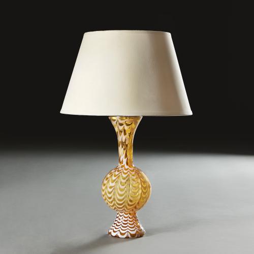 An Amber Murano Glass Lamp