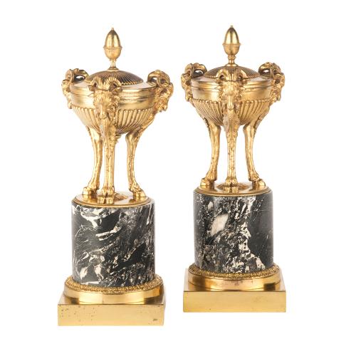 Regency classical gilt bronze vases