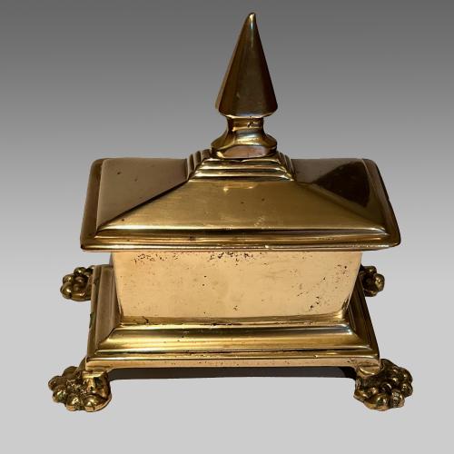Regency cast brass tobacco box