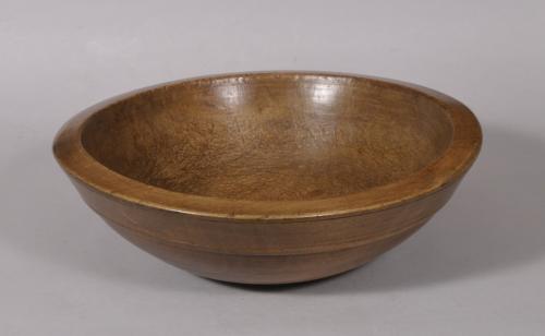 S/5460A Antique Treen 19th Century Sycamore Culinary Bowl