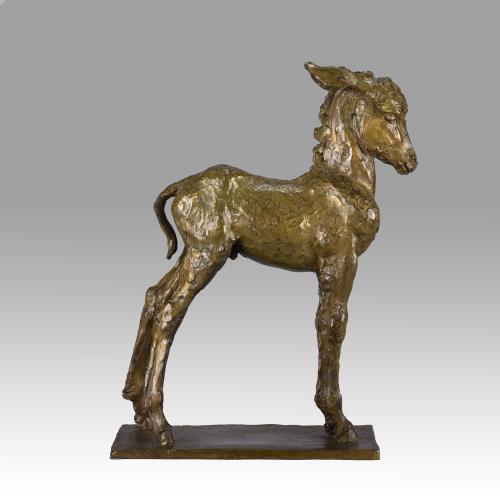 Gilt Bronze Sculpture entitled "Donkey Foal" by Elizabeth Weistrop