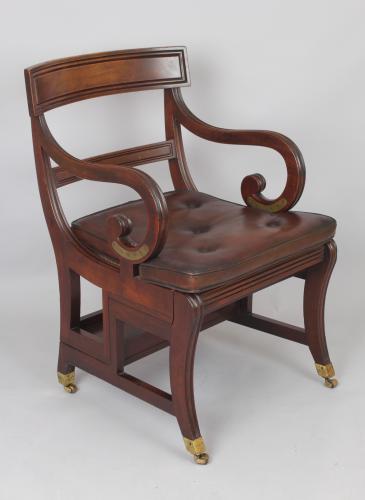 Regency period mahogany metamorphic library chair