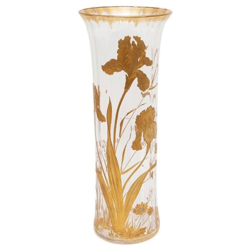 St Louis Crystal Iris Vase, circa 1920