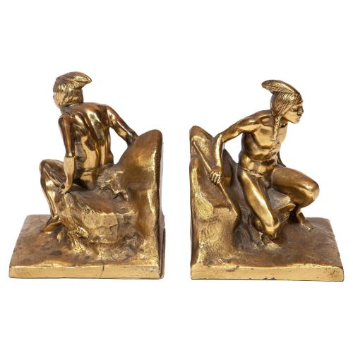 Vintage Native American Brass Bookends