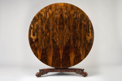 Large George IV period rosewood circular centre or dining table