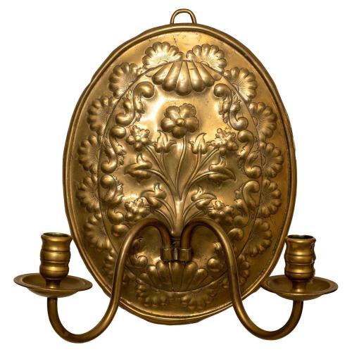 Arts and Crafts Repousse Wall Sconce