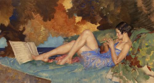 'Monica Piping' by Sir William Russell Flint, RA PRWS