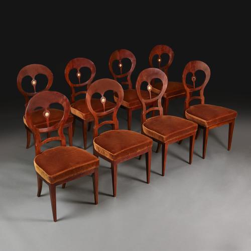 A Set of Eight Biedermeier Dining Chairs