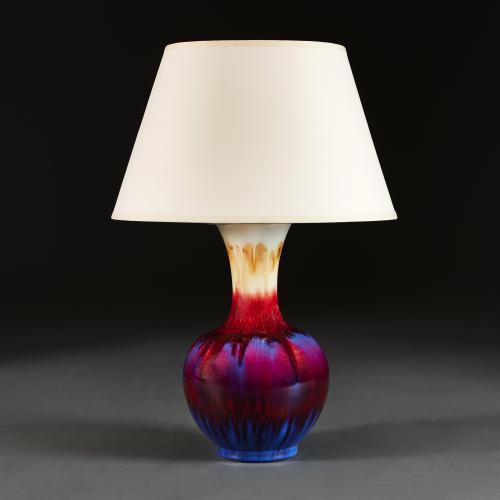 A 20th Century Flambe Vase as a Lamp