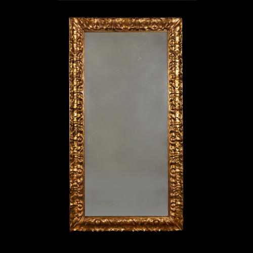 A Large Florentine Late 18th Century Giltwood Mirror