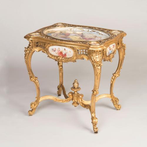 Louis XV Style Giltwood Carved Table