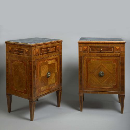 Pair of Commodini with Marble Tops