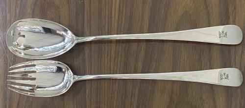 Old English silver salad servers Smith and Fearn of London 