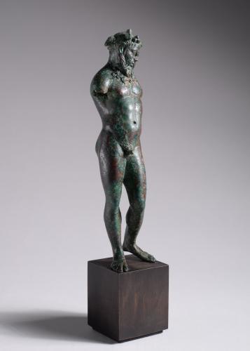Hellenistic Bronze Statuette of Satyr