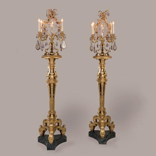 Giltwood Carved Torchères