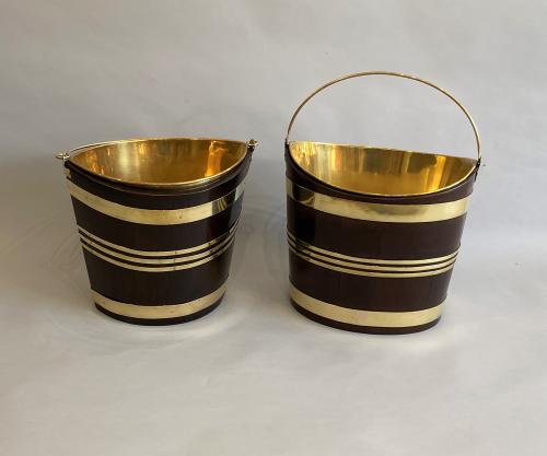 pair of Georgian mahogany & brass buckets