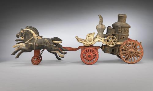 Folk Art Toy Fire Pump Truck