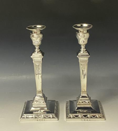 Georgian silver candlesticks 1780 Fenton Creswick 