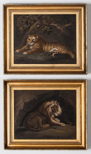 A Lion and A Tigress by Zobel after Stubbs