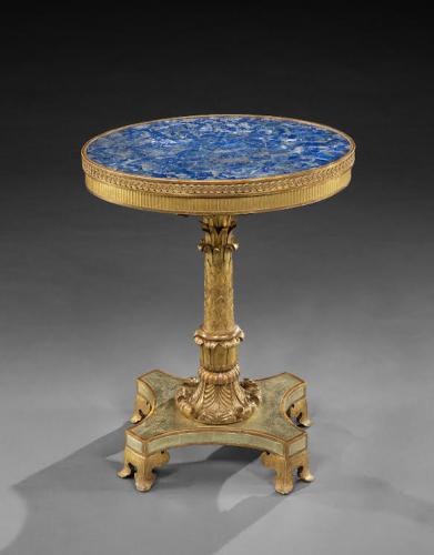 Georgian- Regency Giltwood and Lapis Lazuli Occassional Table