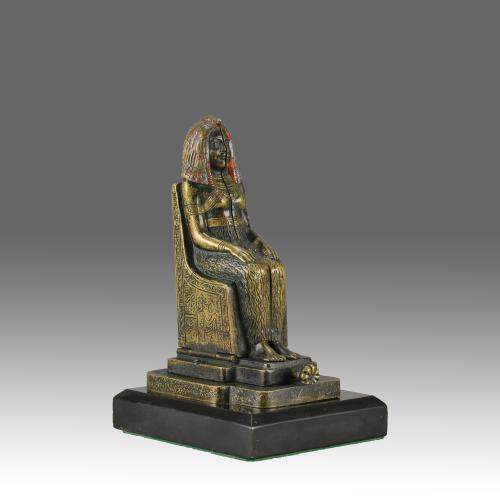 Early 20th Century Cold-Painted Bronze entitled Egyptian Deity by Franz Bergman